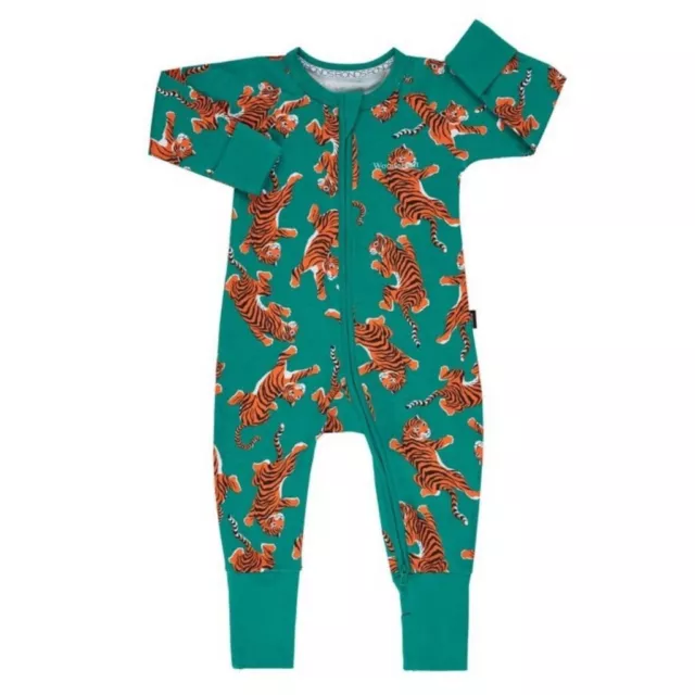 Bonds Baby Tiger Print Zip Wondersuit - Green 00