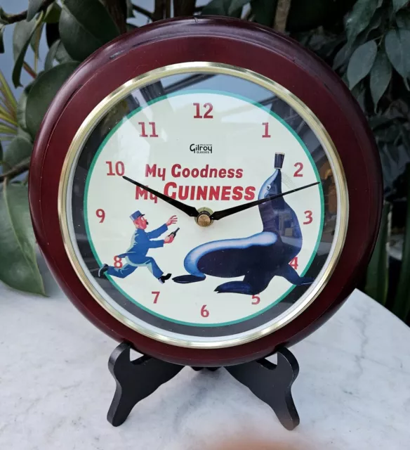 Vintage Special Edition Gilroy Classic My Goodness My Guiness Wall Clock -C12
