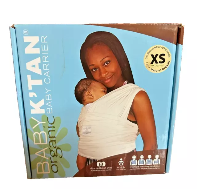 NEW  In Box Baby K'tan Organic Baby Carrier Natural Color X Small #BKBC-NO-XS