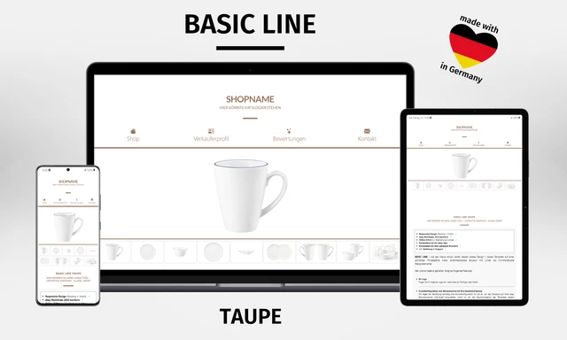 EBAYVORLAGE Template Responsive Auktionsvorlage BASIC LINE TAUPE