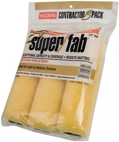 3-Pack Super/Fab Knitted Roller Cover,No R740-9,  Wooster Brush