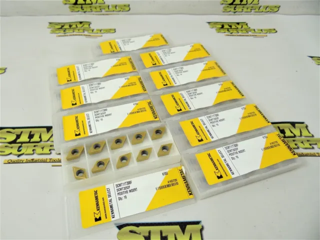 100 New Carbide Indexable Inserts Kennametal Dcmt11T308F Dcmt3252F K10U