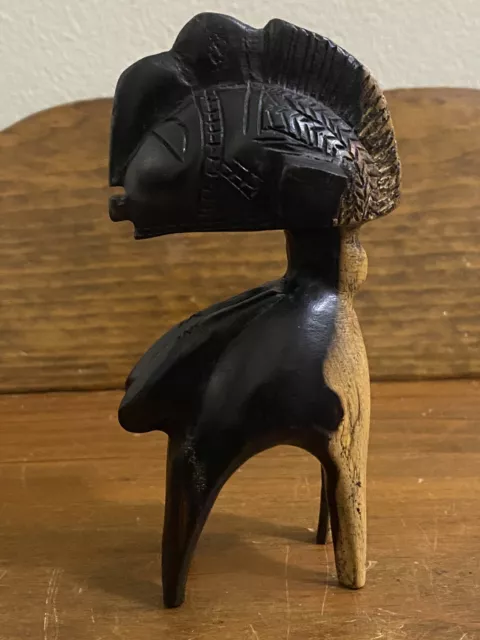 Vtg African Small Baga D'mba Nimba Female Headdress Shoulder Mask, Carved Wood