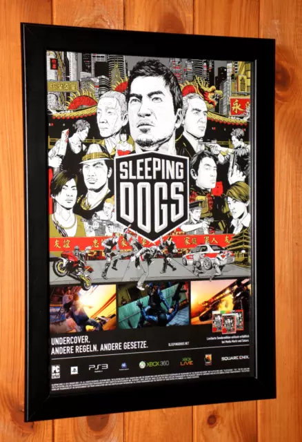 Sleeping Dogs Xbox 360 Live PS3 PS4 Rare Promo Small Poster / Ad Page Framed