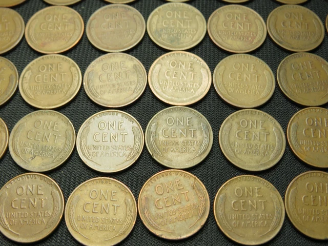 1909-1938 S  Lincoln Wheat Cent Penny roll lot 50 different coins old US Copper 13