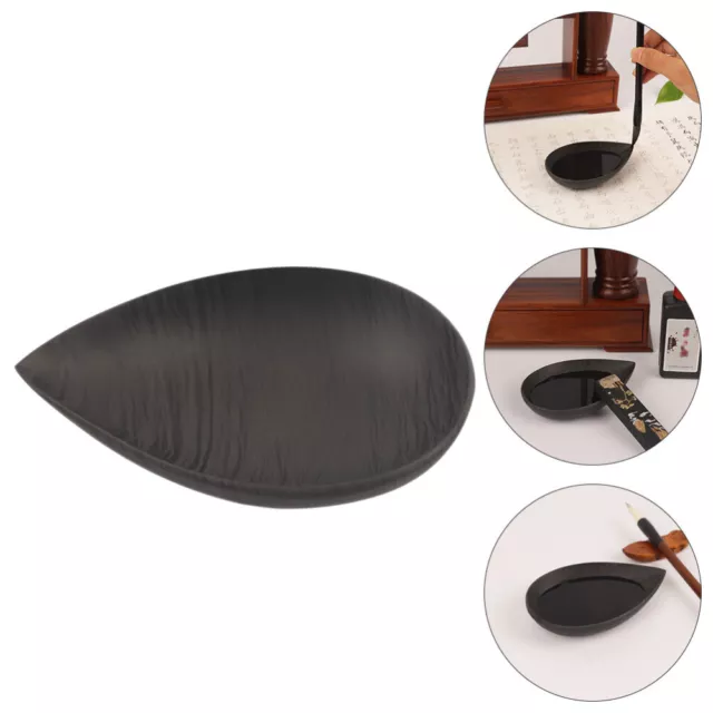 Calligraphy Inkstone Water Drop Shape Inkslab Bottle Chinese Drawing Student