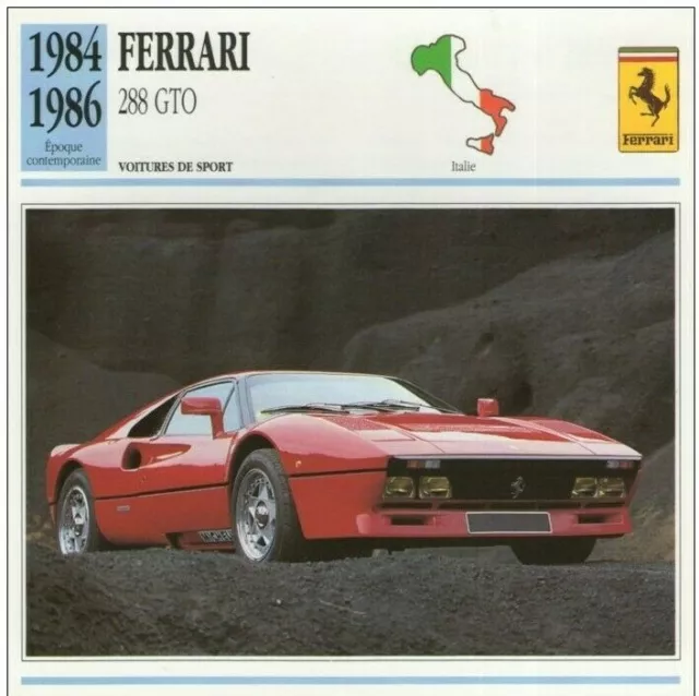 Fiche Technique Voiture - Ferrari 288 Gto 1984 / Sport