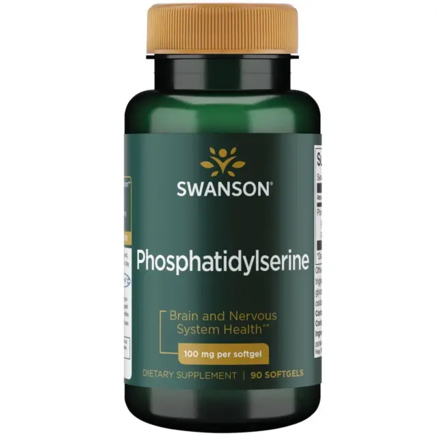 Swanson Fosfatidilserina (Ps) 100mg 90 Cápsulas, Cerebro Salud, Sida Memoria