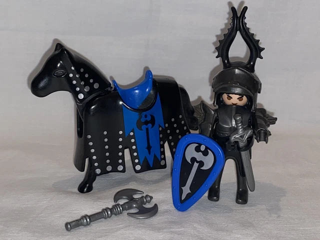 Playmobil 4517 Chevalier Noir - Lot De Figurines Chevalier Médiéval Pour Château, Occasion Bon état