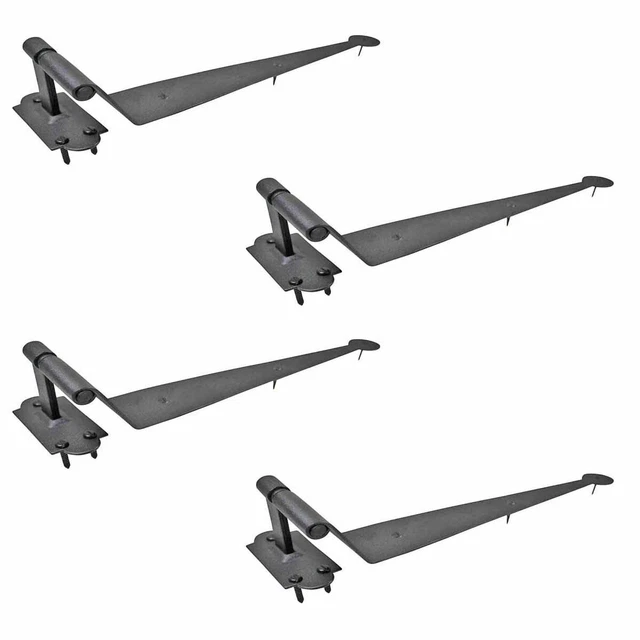 Black Offset Strap Pintle Hinge Pack of 4 Cast Iron Gate Hinge Renovators Supply