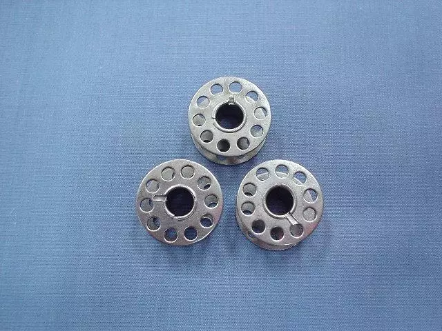 10 Hole Metallic CB Bobbins (x 3)