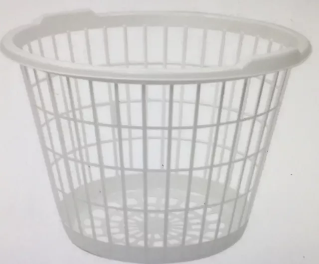 4 cestas de plástico blanco redondo de plástico blanco blanco para ropa de lavandería United Solutions