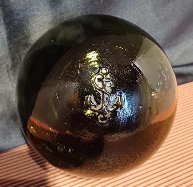 Boule De Flotteur En Verre Vert - Filet De Pêche Bateau - Fabriqué En France - 13,5 Cm