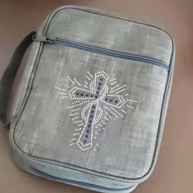 Zippered Bible Book Cover Bag Decorative Book Protector Bag Bible Book Storage