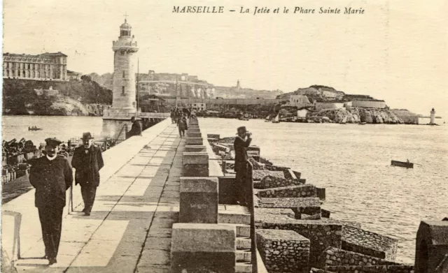 Carte MARSEILLE La Jetée et le Phare Sainte Marie