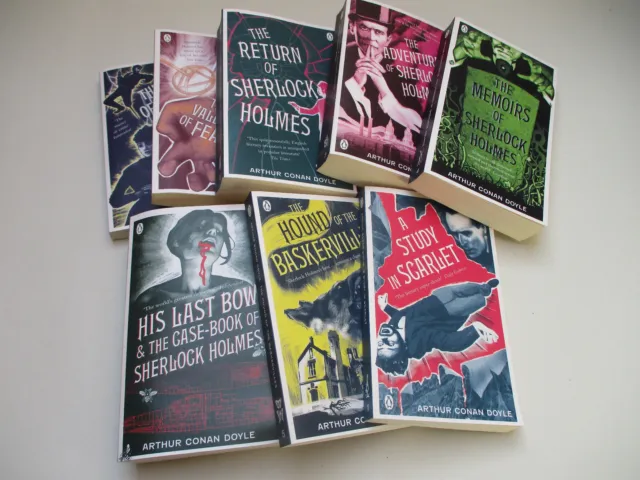 8 Sherlock Holmes Paperback Books Arthur Conan Doyle Classic Penguin / Complete