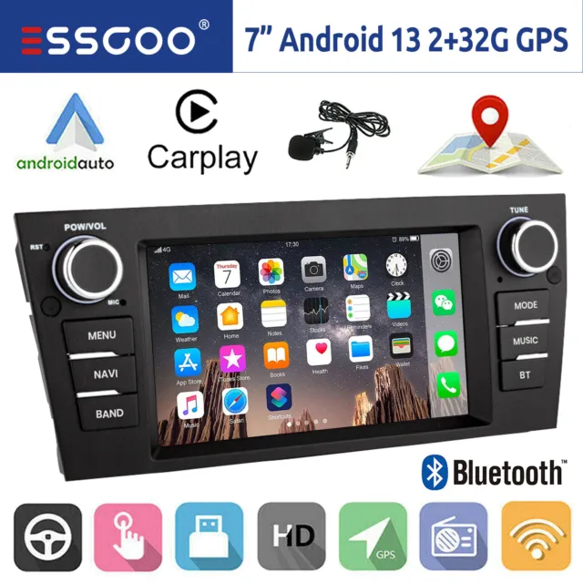 Für BMW 3er E90 E91 E92 E93 2+32G Android 13 Carplay Autoradio GPS Navi WIFI RDS