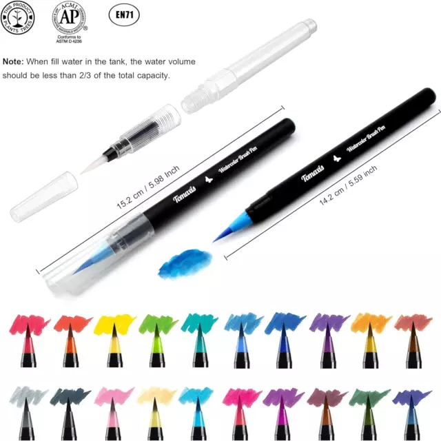 Pinselstift-Set Aquarellpinsel Brush Pen Wassеrtankpinsеl Stifte 20Er Pinselset 2