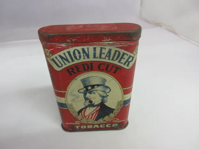 Vintage Advertising Union Leader  Vertical Pocket Tin Empty Tobacco 326-