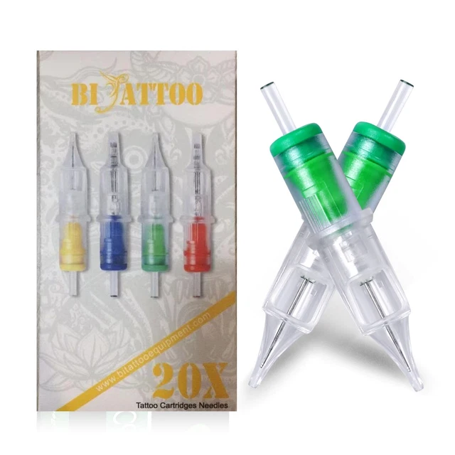 20PCS/BOX 12 TATTOO Needles Cartridges RL,RS, M1, RM With Safety