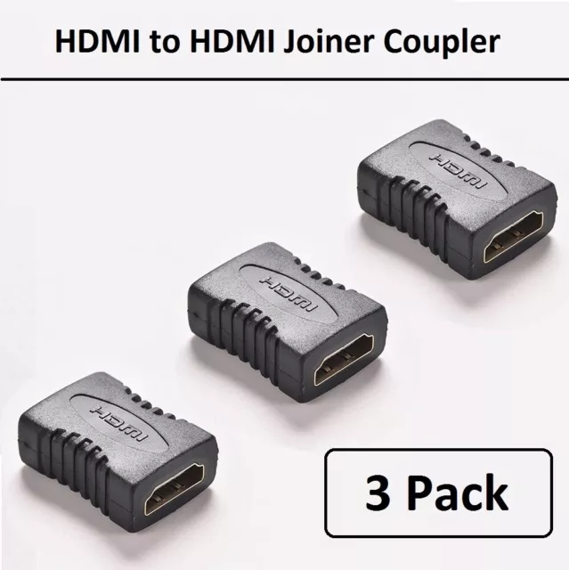 3 Pack HDMI Extender Coupler Adapter Joiner Female To Female Connector 1080P HDT