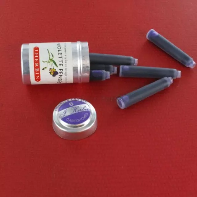 lot de 6 boites de cartouches d'encre VIOLETTE PENSEE boite de 6 Herbin