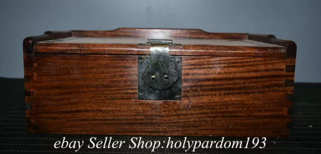 12" Collect Old Chinese Huanghuali Wood Dynasty Storage jewelry Box