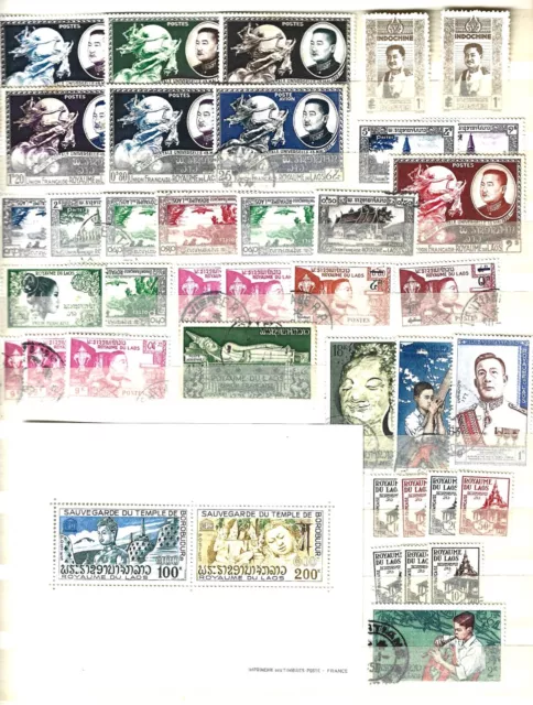 Laos 1941 1990 Lot 116 Stamps/Timbres+ 1 Minisheet/Bloc Feuillet N/Obl Mint/Used