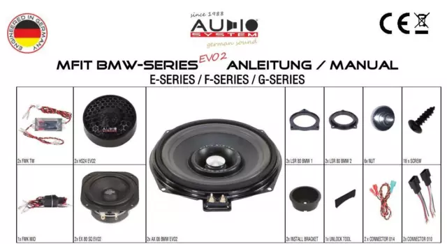 Système Audio Mfit BMW Haut-Parleur Kit BMW 1er E81, E82, E87, E88, F20, F21 2