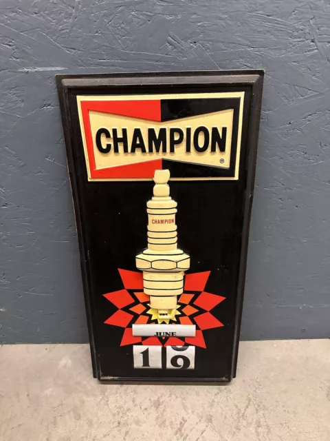 Vintage 1950-60s Champion Spark Plugs Calender WORKS RARE