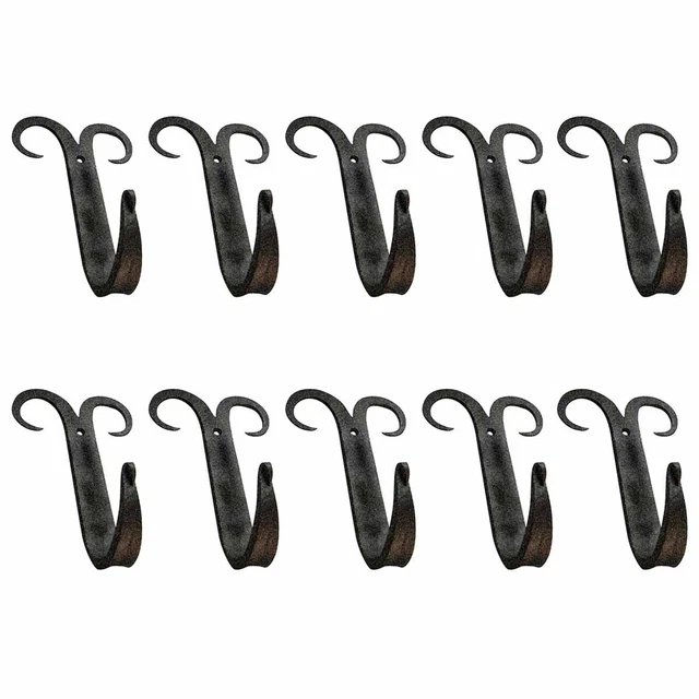 10 Coat Hat Robe Hook Wrought Iron Black Scroll 5" | Renovator's Supply
