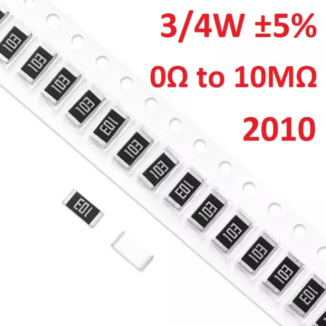 2010 SMD/SMT Resistors 3/4W ±5%- Full Range of Values ( 0Ω to 10MΩ )