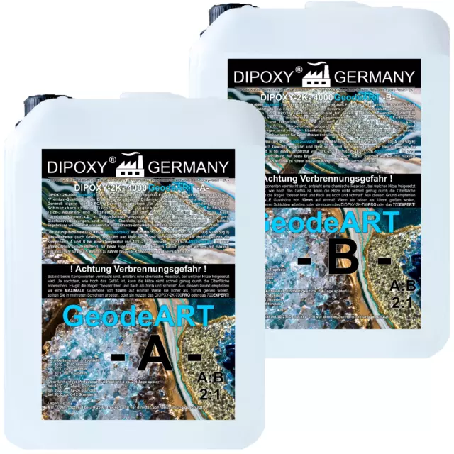 Geodeart Epoxidharz Glasklar Epoxydharz dickflüssig Geode ART Epoxy resin 15Kg