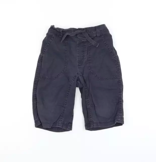 NEXT Boys Blue Linen Bermuda Shorts Size 4-5 Years Regular Drawstring