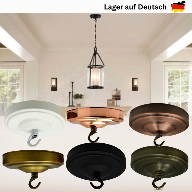 Metall Baldachin Für Hängeleuchten – 100 Mm Durchmesser, 25 Mm Hoch, Bajonett-Befestigung, Weiß