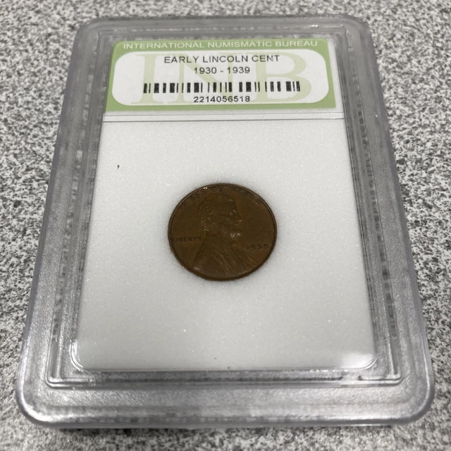 Early Lincoln Cent 1930 - 1939 Slabbed INB Certified Coin 1 c One 1c