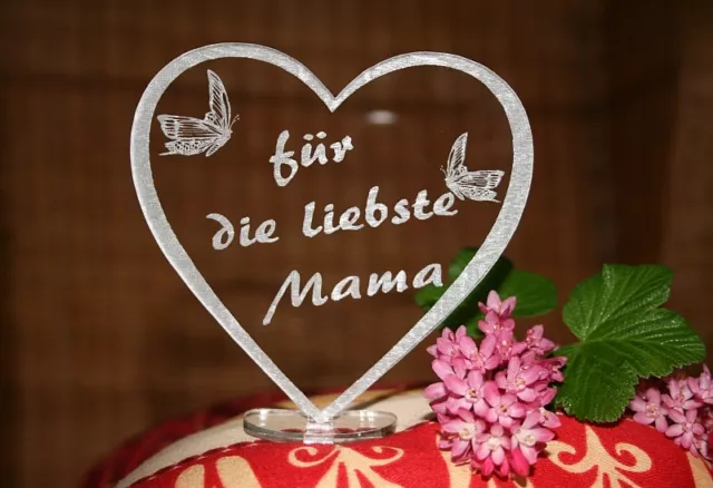 Muttertag Herz Aufsteller Danke Mama Papa Opa Oma Du bist die Beste Alles Liebe