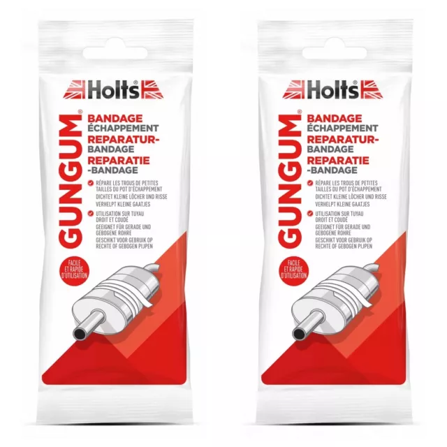 2x Holts Auspuff-Reparatur-Bandage GUN GUM Dichtband dauerhaft hitzebeständig