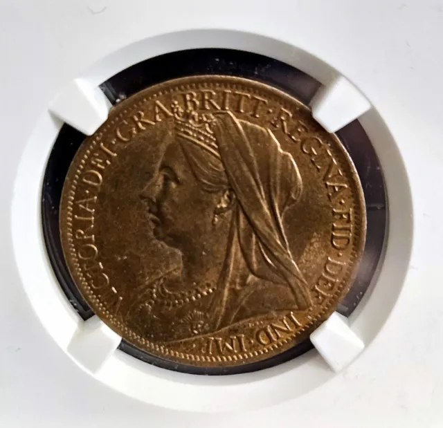 Great Britain - 1901 Penny NGC Graded AU-58!! 2