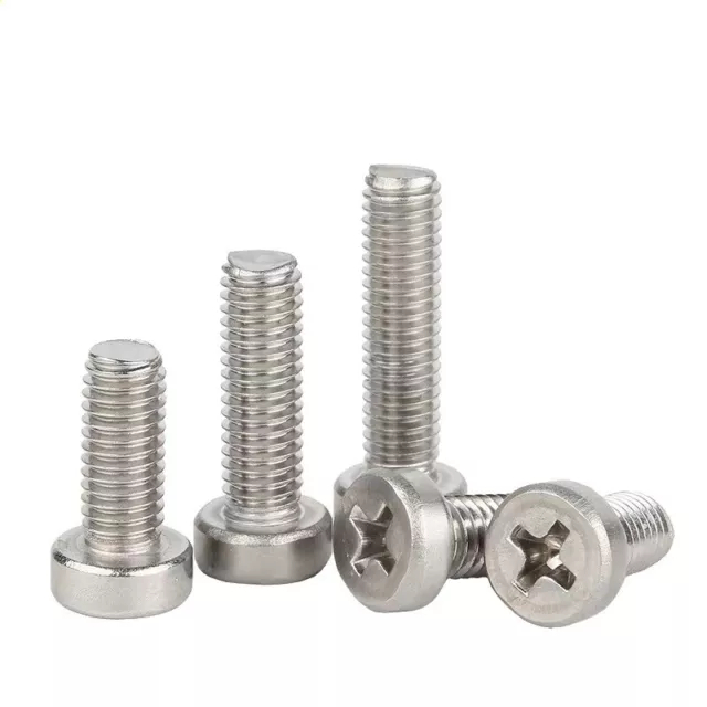 304 Stainless Steel M2 - M6 Phillips Thin Low Cap Cheese Head Screw Cross