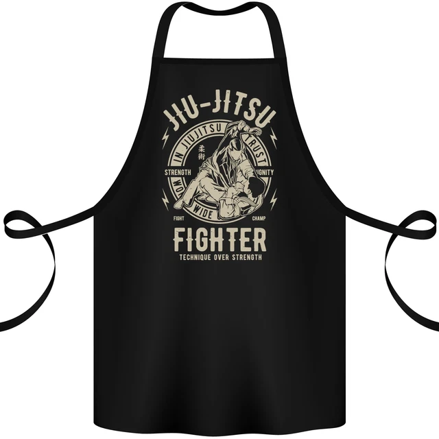 Jiu Jitsu Fighter Mixed Martial Arts MMA Cotton Apron 100% Organic