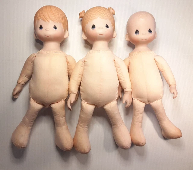 Vintage Precious Moments Porcelain Bisque 3 Doll Lot