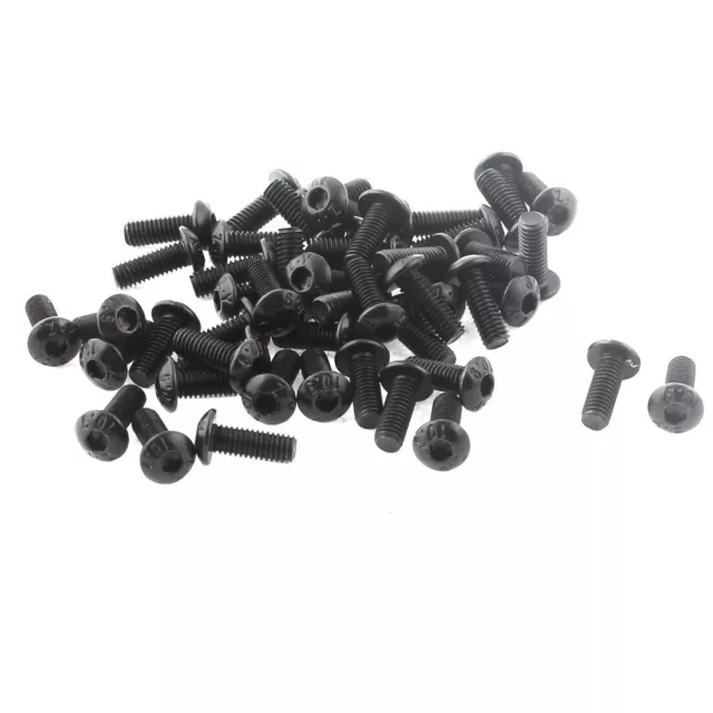 50Pcs M3x8mm 10mm filetage 12.9 en alliage acier Boulon vis hexagonale tête DIN