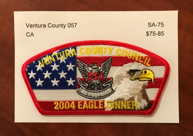 Boy Scout Patch, CSP, Ventura County Council, 2004 Eagle Dinner, Red Bdr, New