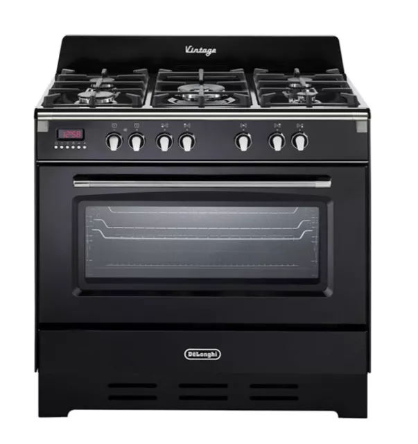 Delonghi MEM965NNED Cuisine 5 Feux Gaz Fonte Tr.corona Four 90X60 Cl.a Noir