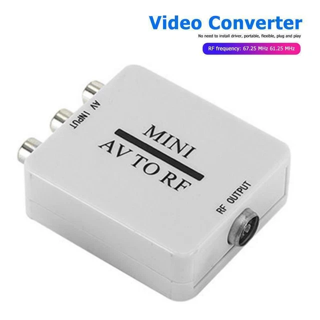 67.25MHz 61.25MHz Mini HD Video Converter Box RCA CVSB AV To RF Adapter
