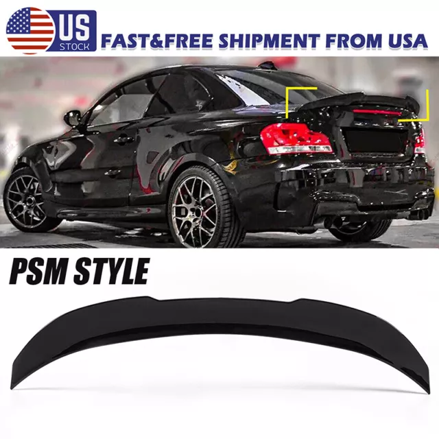 For BMW 1 Series 125i 135i E82 Coupe 2007-13 Gloss Black Trunk Spoiler PSM Wing