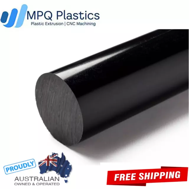 Black HDPE Rod (50mm) Diameter x 1000mm Long Engineering Plastic Ultralene