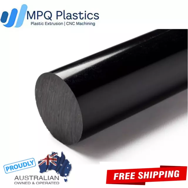 Black HDPE Rod (50mm) Diameter x 500mm Long Engineering Plastic Ultralene