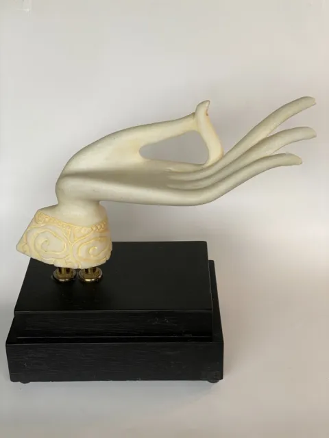 Alabaster Stone Hand Sculpture Gyan Mudra Gesture Vintage